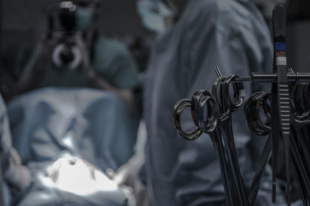 close up of surgical tools 
